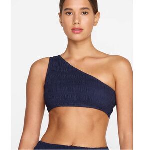 MIKOH PALOPO NAVY ONE SHOULDER TOP Size Small